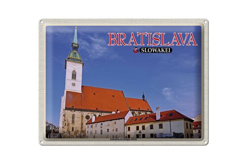 Blechschild Reise 40x30cm Bratislava Kathedrale Heiligen Martin