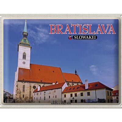 Cartel de chapa de viaje 40x30cm Catedral de Bratislava San Martín