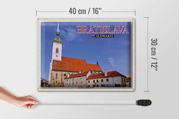 Plaque en tôle Voyage 40x30cm Cathédrale de Bratislava Saint Martin 4