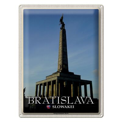 Targa in metallo da viaggio 30x40 cm Bratislava Slovacchia Monumento ai caduti Slavin