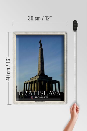 Panneau de voyage en étain, 30x40cm, Bratislava, slovaquie, mémorial de guerre, Slavin 4