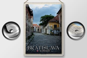 Panneau de voyage en étain, 30x40cm, Bratislava, slovaquie, rue Kapitulska 2