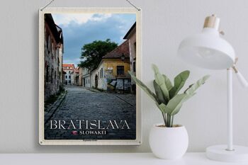 Panneau de voyage en étain, 30x40cm, Bratislava, slovaquie, rue Kapitulska 3