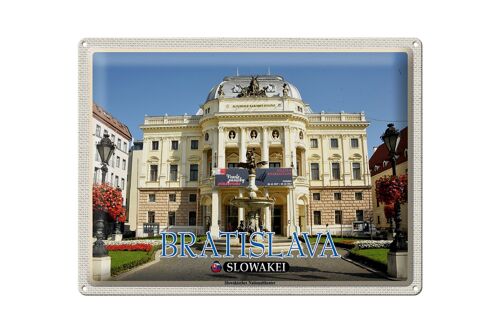 Blechschild Reise 40x30cm Bratislava Slowakei Slowakisches Theater