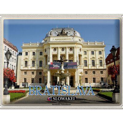 Blechschild Reise 40x30cm Bratislava Slowakei Slowakisches Theater