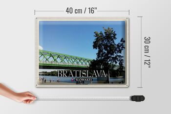Panneau de voyage en étain, 40x30cm, Bratislava, slovaquie, Stary, le plus vieux pont 4