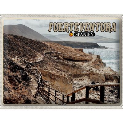 Blechschild Reise 40x30cm Fuerteventura Spanien Cuevas De Ajuy