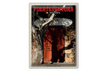 Panneau en étain voyage 30x40cm Fuerteventura Espagne entrée de maison Antigua 1