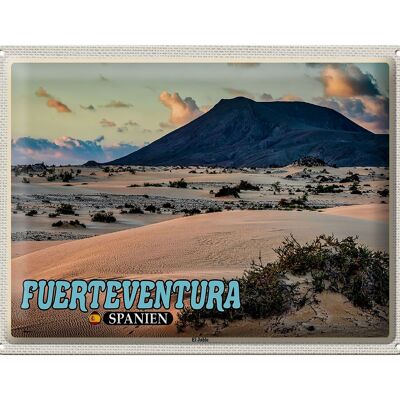 Cartel de chapa de viaje 40x30cm Fuerteventura España El Jable duna cambiante