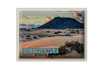 Panneau en étain voyage 40x30cm Fuerteventura Espagne El Jable dune mobile 1