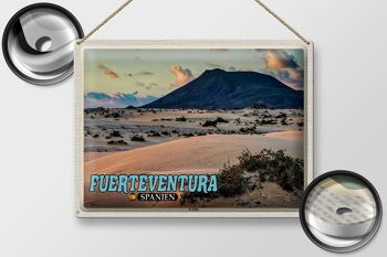 Panneau en étain voyage 40x30cm Fuerteventura Espagne El Jable dune mobile 2