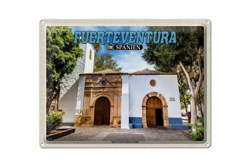 Blechschild Reise 40x30cm Fuerteventura Spanien Iglesia Nuestra