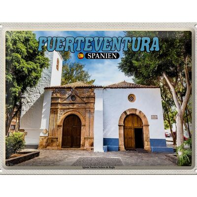 Plaque en tôle voyage 40x30cm Fuerteventura Espagne Iglesia Nuestra