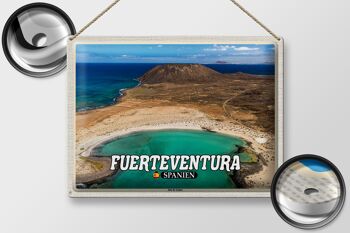 Signe en étain voyage 40x30cm Fuerteventura espagne île de Lobos 2