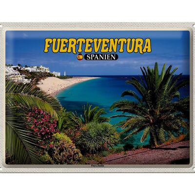 Targa in metallo da viaggio 40x30 cm Fuerteventura Spagna Playa Jandia Mare