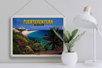 Signe en étain voyage 40x30cm Fuerteventura espagne Playa Jandia mer 3