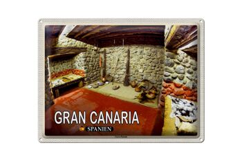 Signe en étain voyage 40x30cm, Gran Canaria, espagne, grotte Cueva Pintada 1