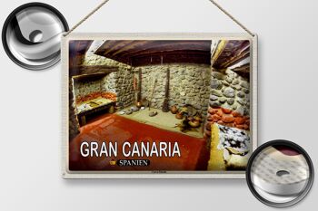 Signe en étain voyage 40x30cm, Gran Canaria, espagne, grotte Cueva Pintada 2