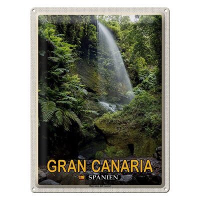 Targa in metallo da viaggio 30x40 cm Gran Canaria Spagna Barranco del Laurel