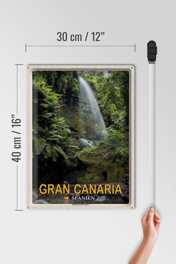Signe en étain voyage 30x40cm Gran Canaria espagne Barranco del Laurel 4