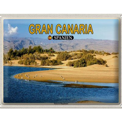 Cartel de chapa Viaje 40x30cm Gran Canaria España Dunas de Maspalomas