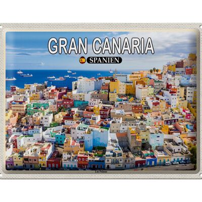 Panneau en étain voyage 40x30cm, Gran Canaria, espagne, ville de Las Palmas