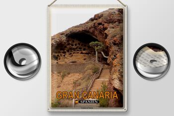 Panneau en étain voyage 30x40cm Gran Canaria Espagne Cenobio de Valerón 2