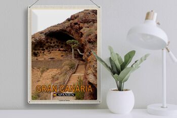 Panneau en étain voyage 30x40cm Gran Canaria Espagne Cenobio de Valerón 3