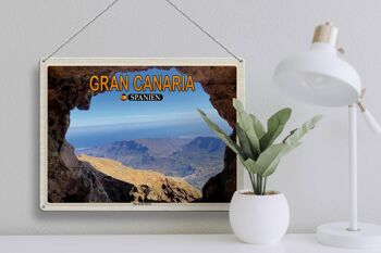 Panneau en étain voyage 40x30cm, Gran Canaria, espagne, montagne Pico de Nieves 3