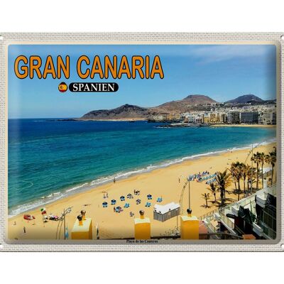 Blechschild Reise 40x30cm Gran Canaria Spanien Playa de las Canteras
