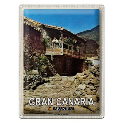 Blechschild Reise 30x40cm Gran Canaria Spanien Las Casas Veneguera