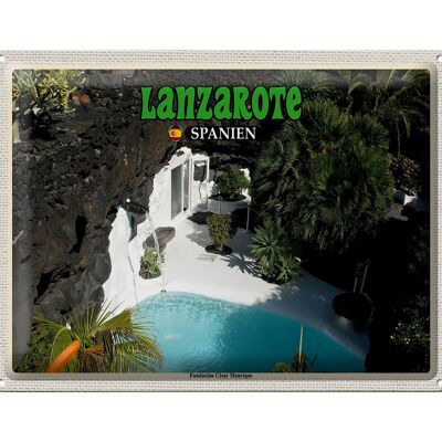 Cartel de chapa viaje 40x30cm Lanzarote España Fundacion César Manrique