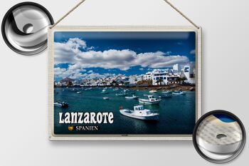 Signe en étain voyage 40x30cm Lanzarote espagne Arrecife ville mer 2