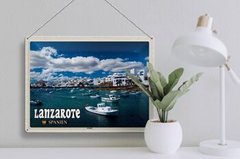 Signe en étain voyage 40x30cm Lanzarote espagne Arrecife ville mer 3