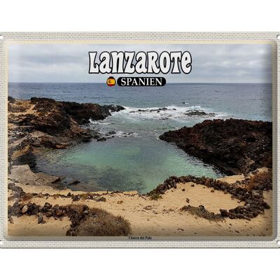 Tin sign travel 40x30cm Lanzarote Spain Charco del Palo place