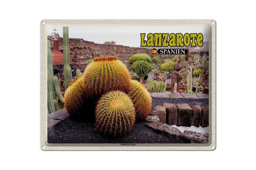 Blechschild Reise 40x30cm Lanzarote Spanien Jardin de Cactus Garten