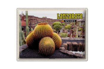 Panneau en étain voyage 40x30cm, Lanzarote espagne Jardin de Cactus 1