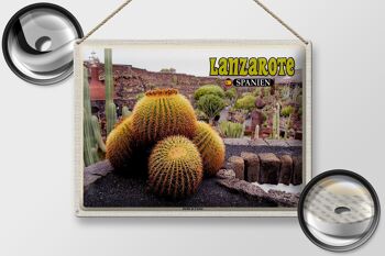 Panneau en étain voyage 40x30cm, Lanzarote espagne Jardin de Cactus 2