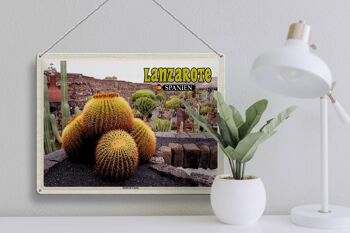Panneau en étain voyage 40x30cm, Lanzarote espagne Jardin de Cactus 3