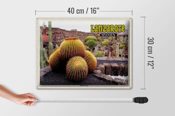 Panneau en étain voyage 40x30cm, Lanzarote espagne Jardin de Cactus 4