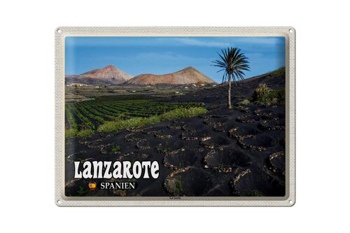 Blechschild Reise 40x30cm Lanzarote Spanien La Geria Dorf