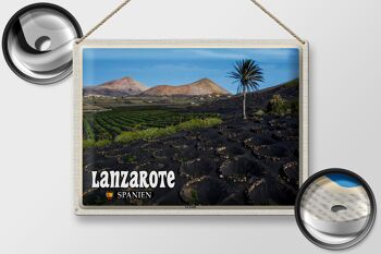 Panneau en étain voyage 40x30cm, Lanzarote, espagne, La Geria Village 2