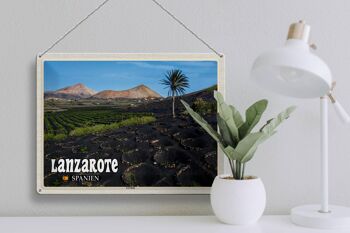Panneau en étain voyage 40x30cm, Lanzarote, espagne, La Geria Village 3