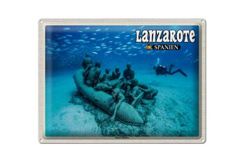 Panneau de voyage en étain, 40x30cm, Lanzarote, espagne, musée Atlantico 1