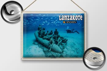 Panneau de voyage en étain, 40x30cm, Lanzarote, espagne, musée Atlantico 2