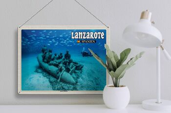 Panneau de voyage en étain, 40x30cm, Lanzarote, espagne, musée Atlantico 3