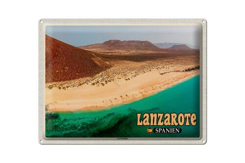 Blechschild Reise 40x30cm Lanzarote Spanien La Graciosa Insel