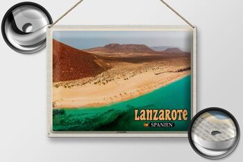 Panneau en étain voyage 40x30cm, Lanzarote, espagne, île de La Graciosa 2