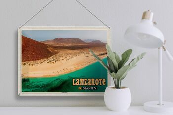 Panneau en étain voyage 40x30cm, Lanzarote, espagne, île de La Graciosa 3
