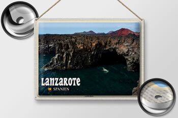 Signe en étain voyage 40x30cm, Lanzarote, espagne, côte de Los Hervideros 2